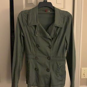 Military style army green jacket
